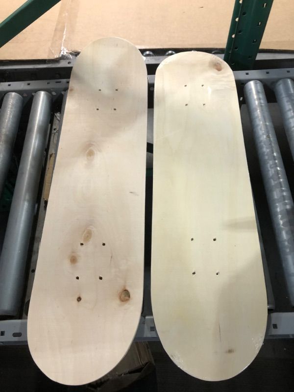 Photo 1 of 2 Pack Blank Skateboard Decks Maple Skateboard Deck 8 x 32 Inch 7 Ply Wooden Skate Decks Natural Wood Double Tail Plain