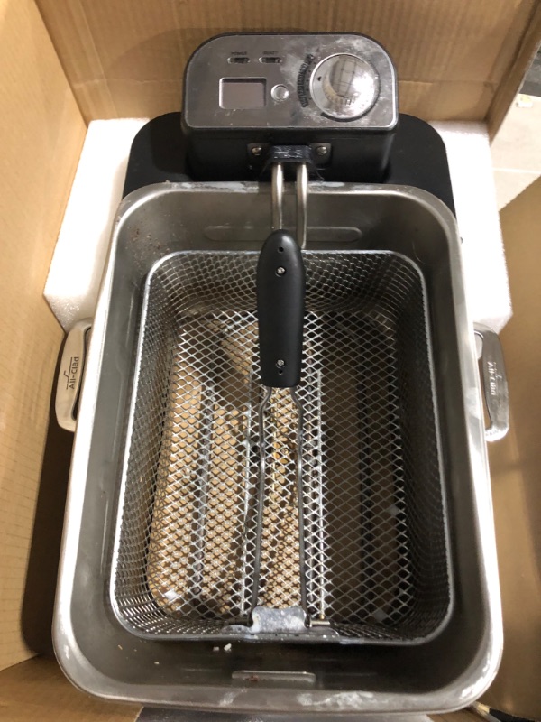 Photo 5 of **PREV USED MINOR DAMAGE**
All-Clad Electrics Stainless Steel Deep Fryer with Basket 3.5 Liter Oil Capacity