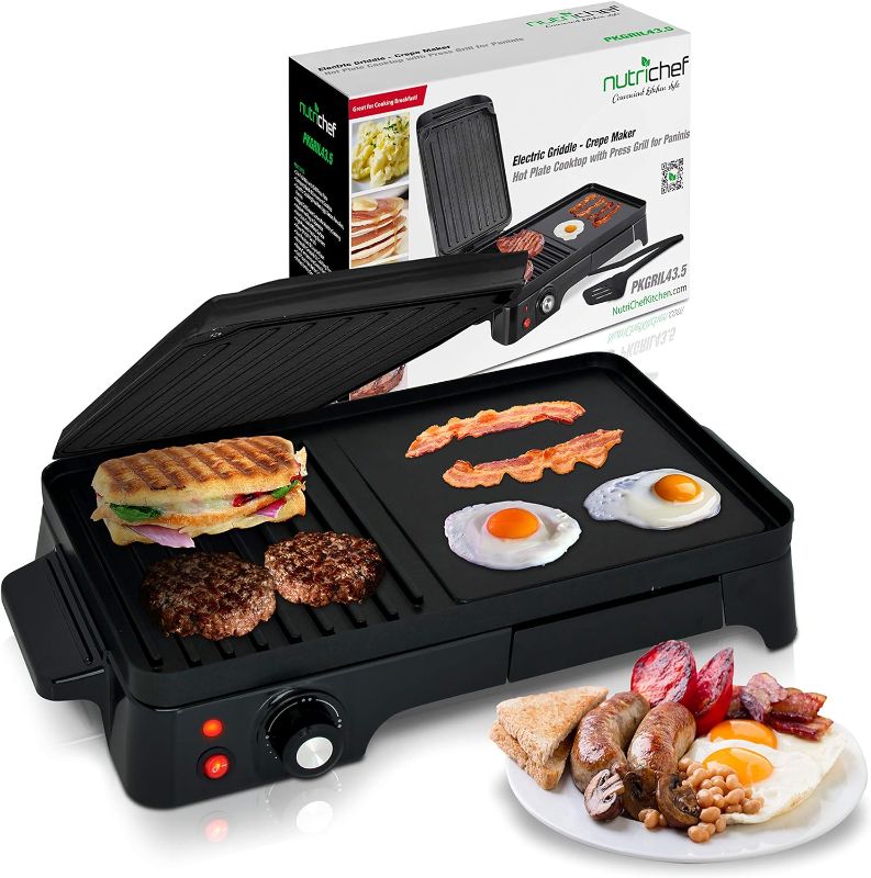 Photo 1 of 
Nutrichef 2-in-1 Panini Press Grill & Griddle