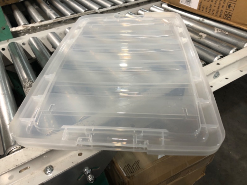 Photo 3 of **MISSING 2 LIDS** IRIS USA 72 Qt. Plastic Storage Bin Tote Organizing Container with Durable Lid - 4 Pack, Crystal Clear