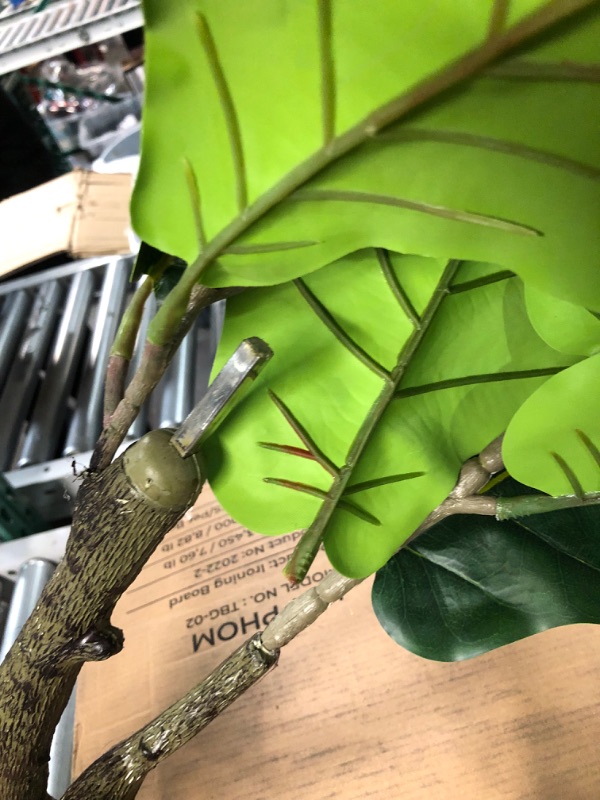 Photo 4 of *MISSING ALL TOP PIECES, SEE PHOTOS* ayoodfo Artificial Fiddle Leaf Fig Tree Fake Tree in Pot, 5FT Faux Ficus Lyrata with 60 Leaves Indoor Fake Fig Tree Artificial Plant for Living Room House Office Home Decor Housewarming Gift 5 FT