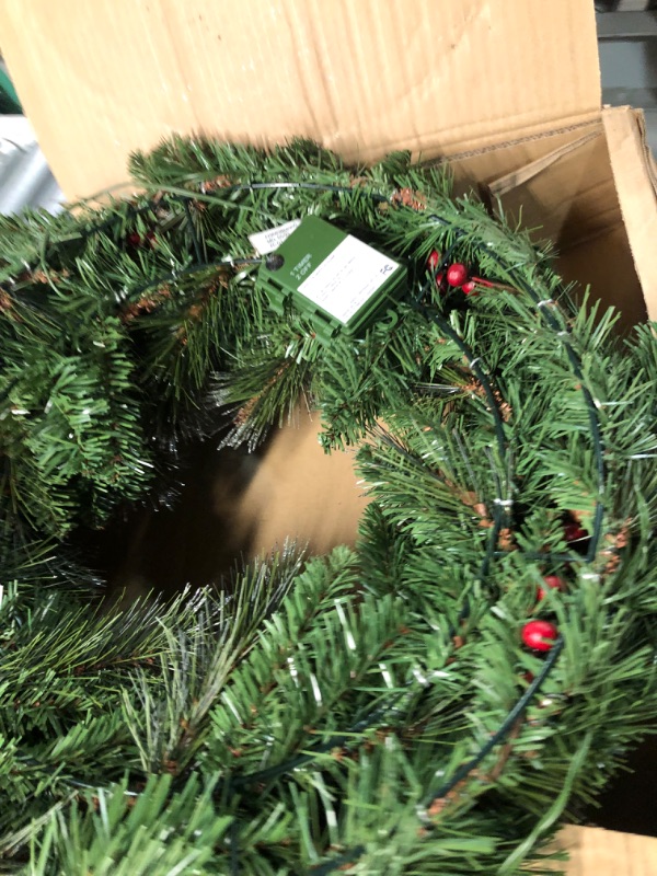 Photo 2 of *UNABLE TO TEST* National Tree Company Artificial Christmas Wreath, Green, 24 Inches Crestwood Spruce