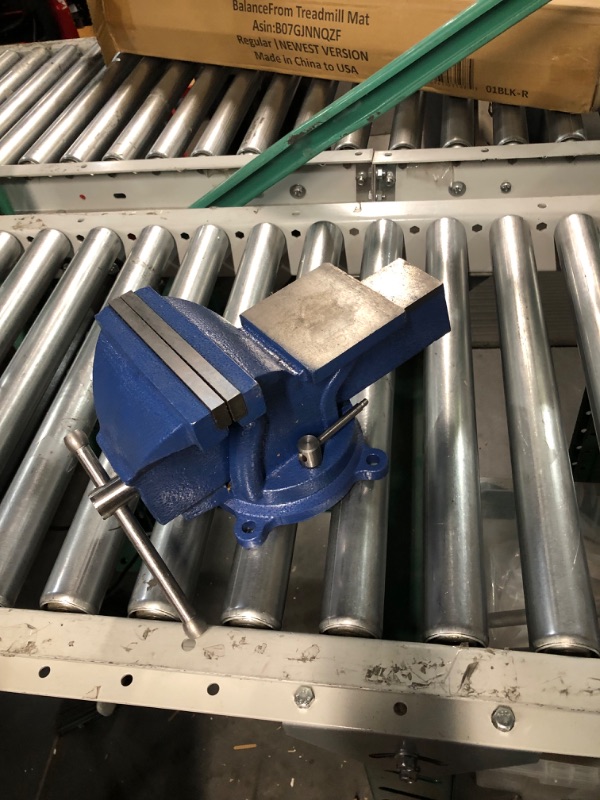 Photo 1 of 6" Heavy Duty Bench Vise, Pipe Vise Bench Vices with Anvil Swivel Table Top Clamp Locking Base, Double Swivel Rotating Vise Head& Body Rotates 360°(Blue) 6 Inch Blue