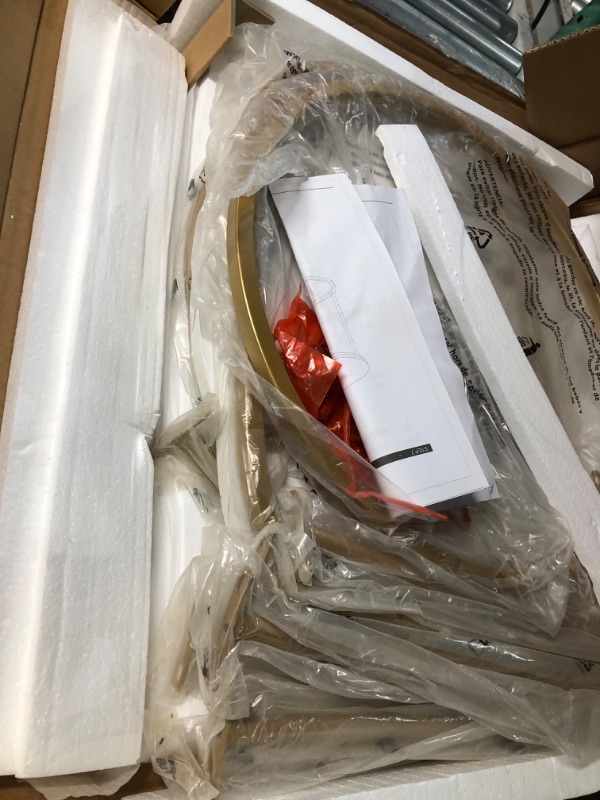 Photo 1 of SogesHome Round Nesting Table Set of 2, Stacking Side Round Tables, Golden Color Nesting End Table with Marble Pattern Wood for Living Room Balcony Office