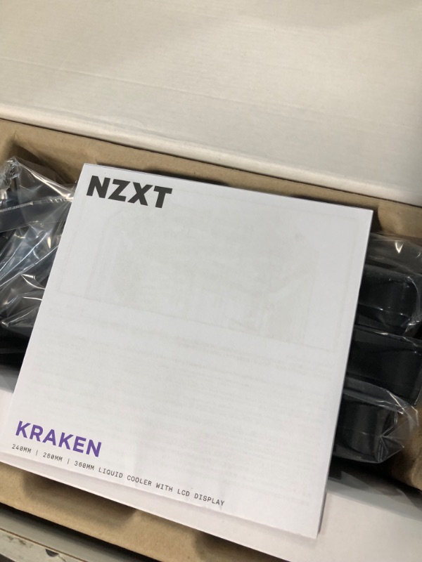 Photo 2 of NZXT Kraken 360-360mm AIO CPU Liquid Cooler - Customizable 1.54"" Square LCD Display for Images, Performance Metrics - High-Performance Pump - 3 x F120P Fans - Black