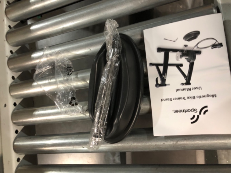 Photo 1 of Bike Trainer Stand Indoor Riding - Sportneer Magnetic Stationary Bicycle Exercise Stand with Noise Reduction Wheel, 6 Resistance Adjustable Black