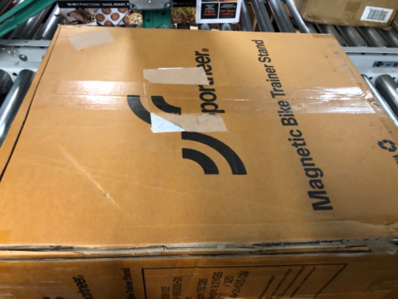 Photo 1 of Bike Trainer Stand Indoor Riding - Sportneer Magnetic Stationary Bicycle Exercise Stand with Noise Reduction Wheel, 6 Resistance Adjustable Black