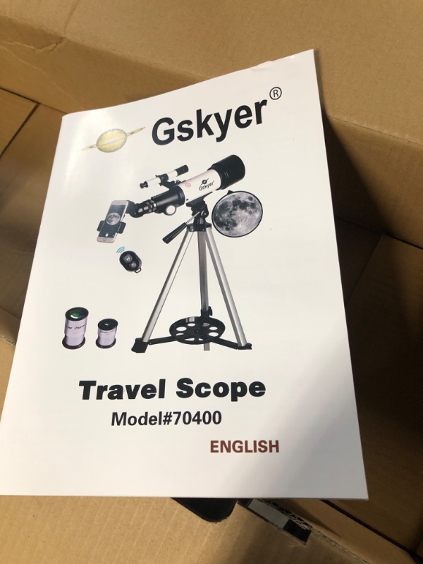 Photo 4 of Gskyer Telescope, 70mm Aperture 400mm AZ Mount Astronomical Refracting Telescope for Kids Beginners - Travel Telescope with Carry Bag, Phone Adapter and Wireless Remote