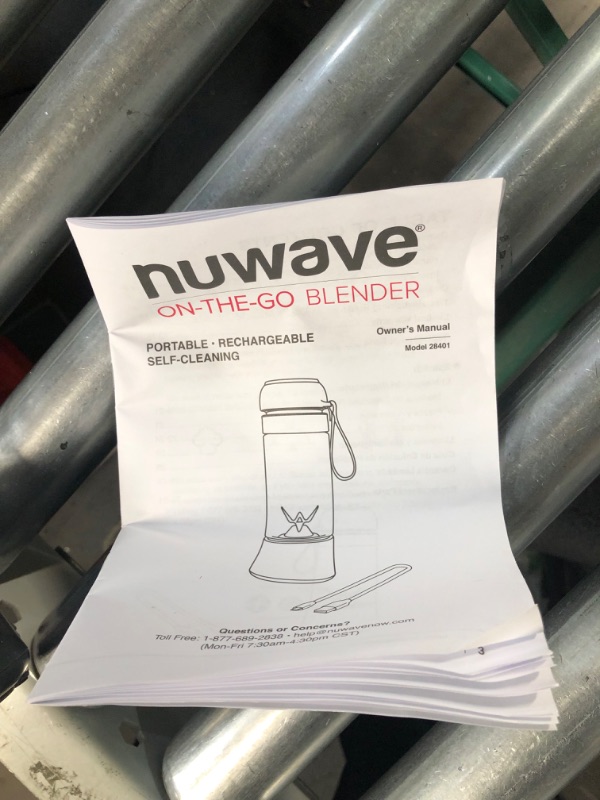 Photo 3 of (PARTS ONLY/ NO REFUNDS) Nuwave Portable Blender for Shakes and Smoothies, On-the-GO Personal Blender with USB-C Rechargeable, 