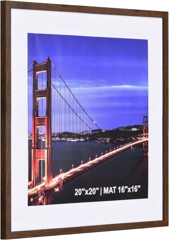 Photo 1 of **DAMAGE*
Yaetm 20x20 Picture Frame Brown Wood Grain Square Frames Display