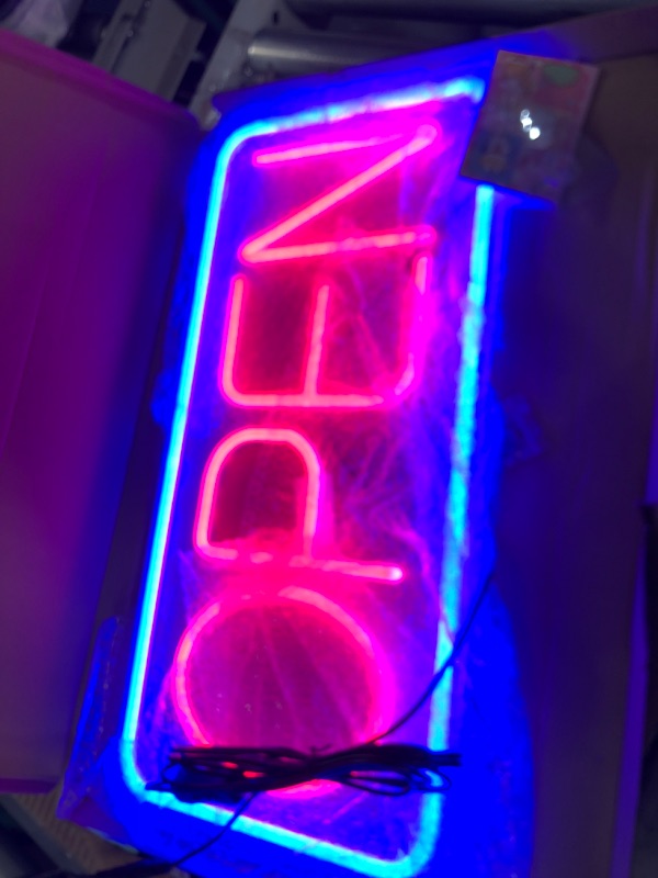 Photo 2 of Open Signs for Business Ultra Bright LED Neon Open Signs 22 Inch Plug In Electric Light Up Open Sign with ON/OFF Switch for Business Storefront Window Glass Door Shop Store Florists Bar Salon Cafes Restaurant Pubs Blue/Red 22 Inch