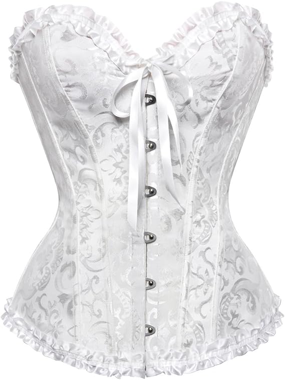 Photo 1 of frawirshau Women's Lace Up Boned Overbust Corset Bustier Lingerie Bodyshaper Top
