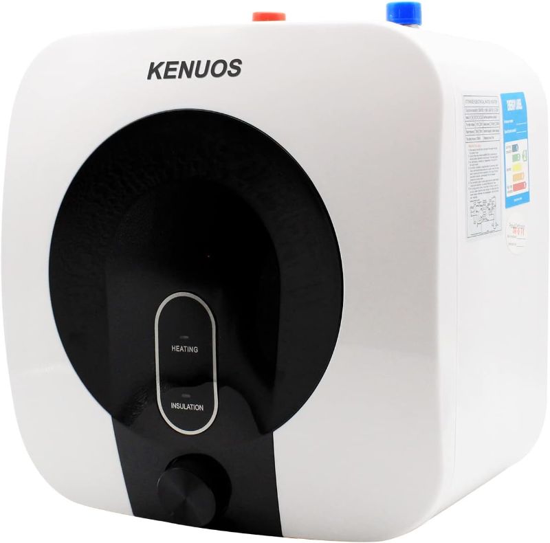 Photo 1 of KENUOS Mini Tank Electric Water Heater 2.5 Gallon Instant Hot Water Heaters Under Sink Small Compact Tank Storage Point of Use,110/120V 1.5KW Kitchen Rv Trailer Plug in,Safety Valve