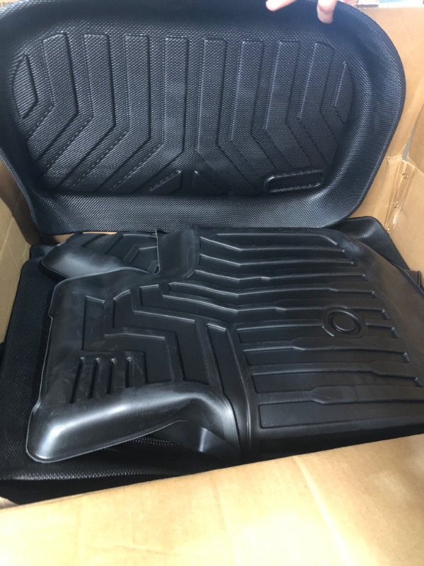 Photo 4 of (6 Pack) Tesla Model Y Floor Mats 2023 2022 2021 2020 3D Full Cover Front Rear Trunk Mats Custom Fits Floor Liners for Tesla Model Y Accessories All-Weather Protect Rear Cargo Liner Mats Model Y ?6 Pack?Floor+Cargo+Trunk Mats