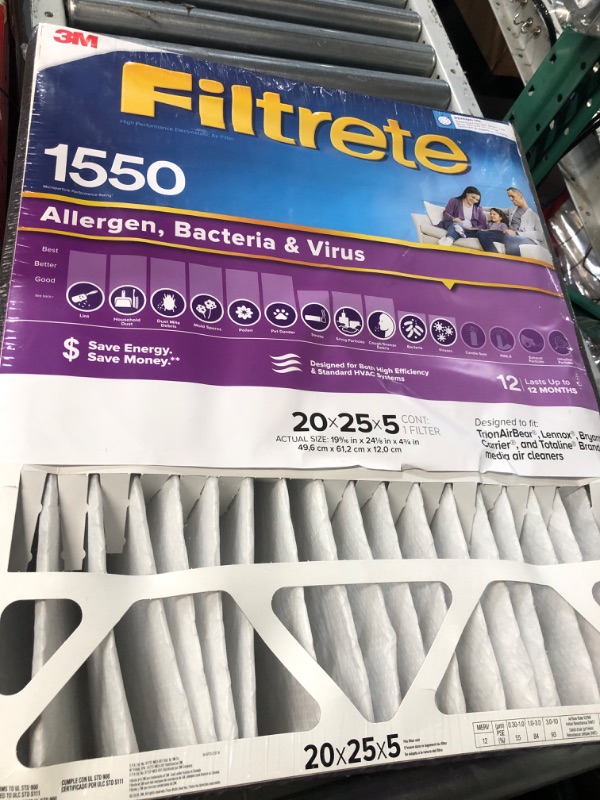 Photo 3 of (MINOR DAMAGE)
3M Filtrete Ultra Allergen Healthy Living Deep Pleat Furnace Filter