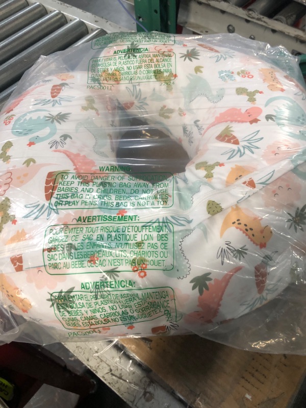 Photo 3 of Boppy Nursing Pillow and Positioner—Original | Blush Baby Dino with Removable Cotton Blend Cover