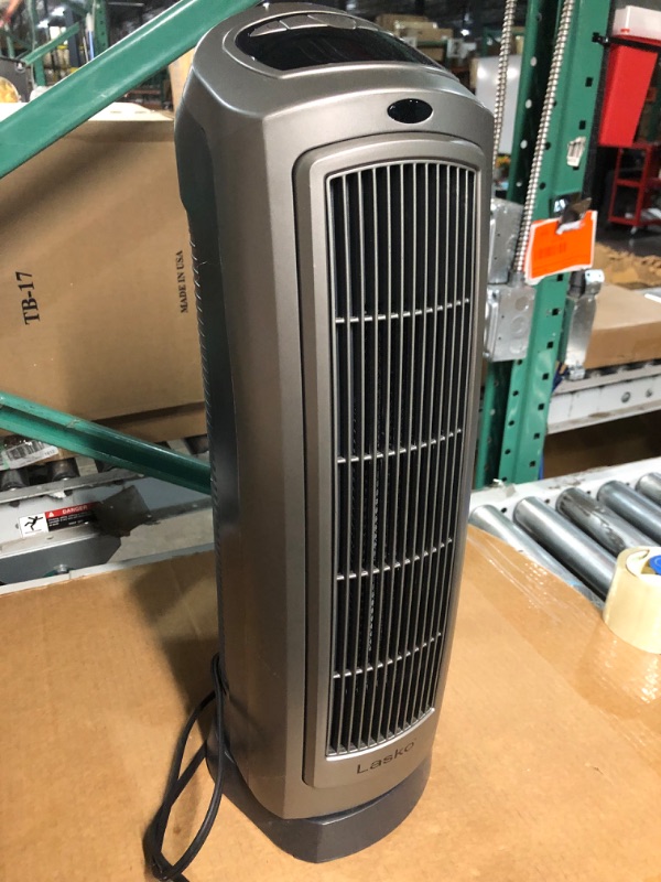 Photo 2 of ***PARTS ONLY NON REFUNDABLE***
Lasko Oscillating Digital Ceramic Tower Heater for Home with Adjustable Thermostat, Timer and Remote Control, 23 Inches, 1500W, Silver, 