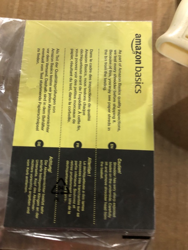 Photo 2 of Amazon Basics 6-Sheet Cross-Cut Paper Shredder **SHREDDER ONLY**