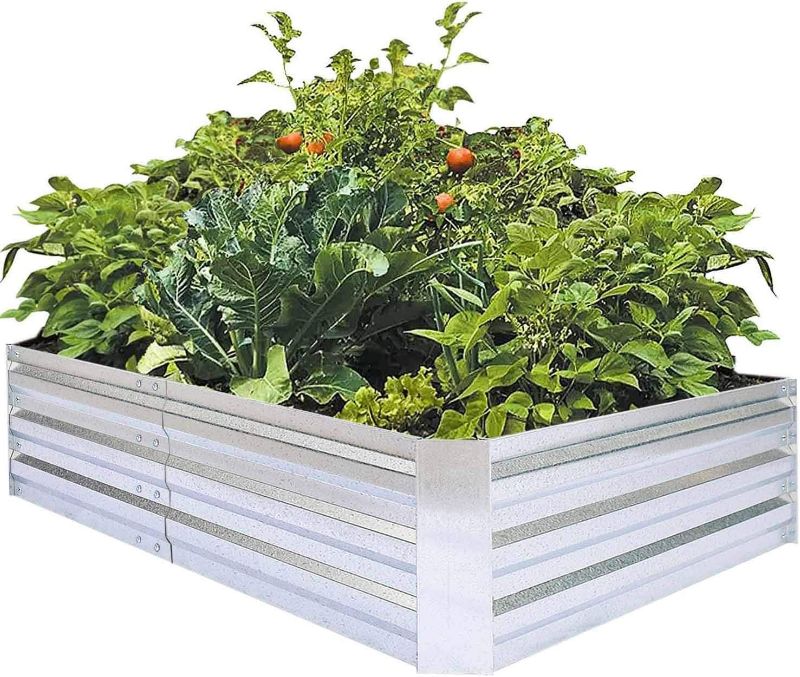 Photo 1 of  Galvanized Raised Garden Beds for Vegetables Large Metal Planter Box Steel Kit Flower Herb, 6x3x1ft