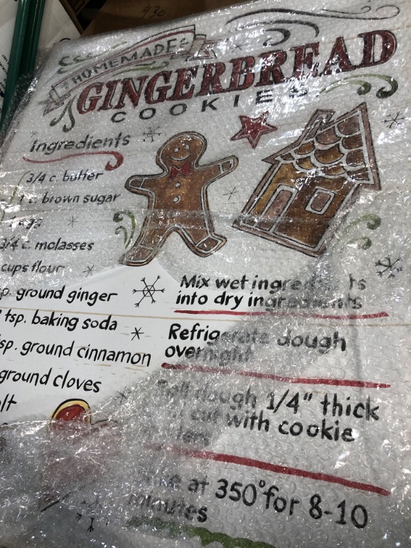 Photo 1 of ***USED***
Stupell Industries Homemade Gingerbread Cookies Holiday Cooking Instructions, Designed by Anne Tavoletti Canvas Wall Art, 24 x 30, Off- White