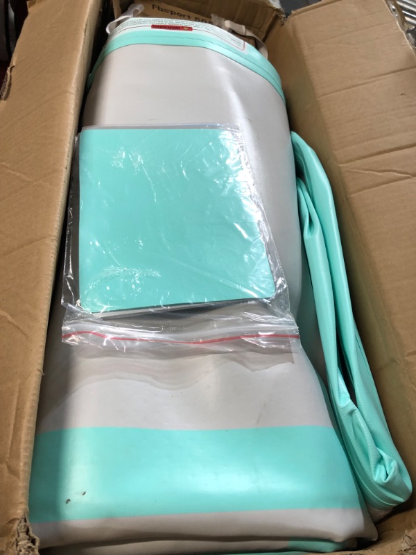 Photo 1 of FBSPORT 13ft/16ft/20ft/23ft/26ft Inflatable Air Gymnastics Mat Training Mats 4/8 inches Thickness Gymnastics Tracks for Home Use/Training/Cheerleading/Yoga/Water with Pump light green 10ft*3.3ft*4in(3*1*0.1m)