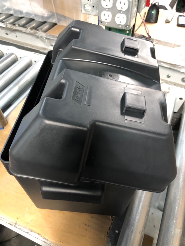 Photo 1 of Camco Heavy Duty Battery Box with Straps and Hardware - Group 24 |Safely Stores RV, Automotive, and Marine Batteries |Durable Anti-Corrosion Material | Measures 7-1/4" x 10-3/4" x 8" | (55363) Frustration Free Packaging Regular Battery Box
