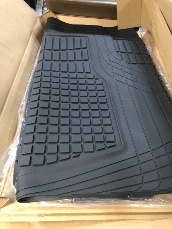 Photo 2 of Motor Trend FlexTough Advanced Black Rubber Car Floor Mats with Cargo Liner Full Set