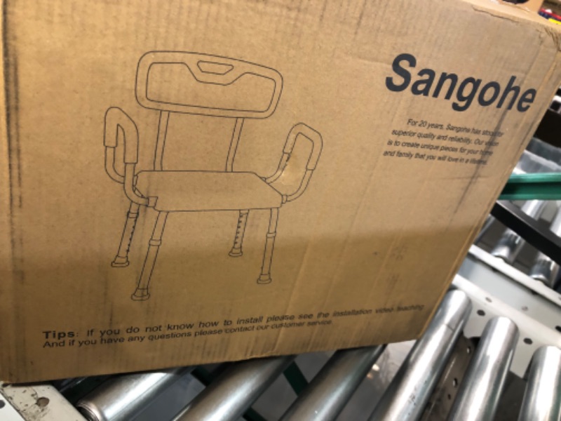 Photo 4 of ***Parts Only***Sangohe Shower Chair for Inside Shower - Heavy Duty Shower Seat with Armrest and Back - Shower Chair for Elderly Adults - Shower Seats for Elderly - Shower Chair for Bathtub, 796B