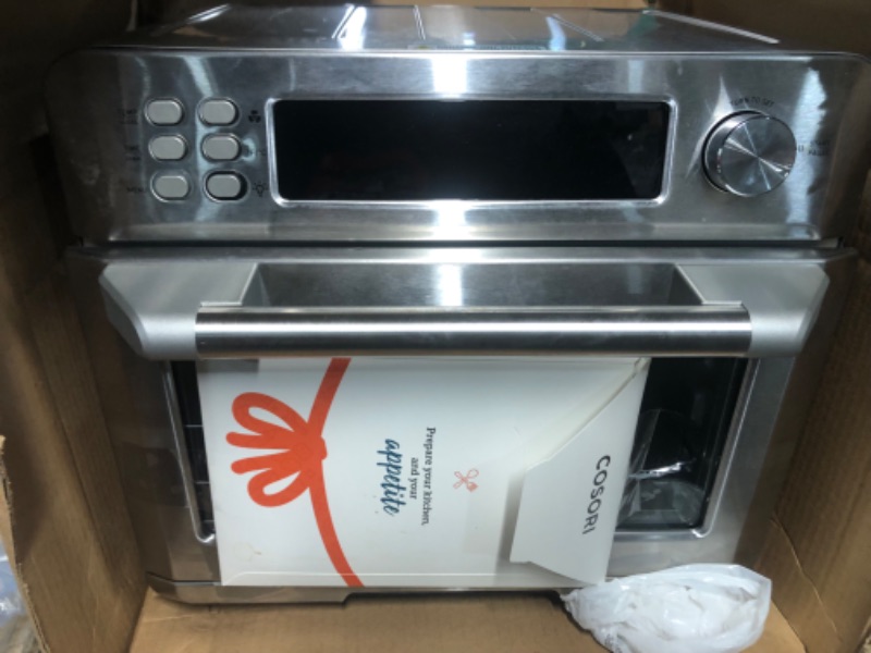 Photo 5 of ***DAMAGED - CORNERS DENTED - SEE PICTURES - POWERS ON***
COSORI Air Fryer Toaster Oven, 12-in-1, 26QT Convection Oven Countertop, Stainless Steel