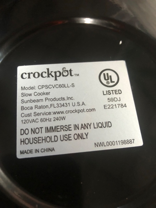 Photo 2 of Crock-Pot SCCPVL610-S-A 6-Quart Cook & Carry Programmable Slow Cooker with Digital Timer, Stainless Steel