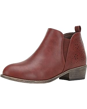 Photo 1 of Jeossy Women's 9615 Chelsea Ankle Boots Cutout Perforated Short Booties Slip on (Size 6W)