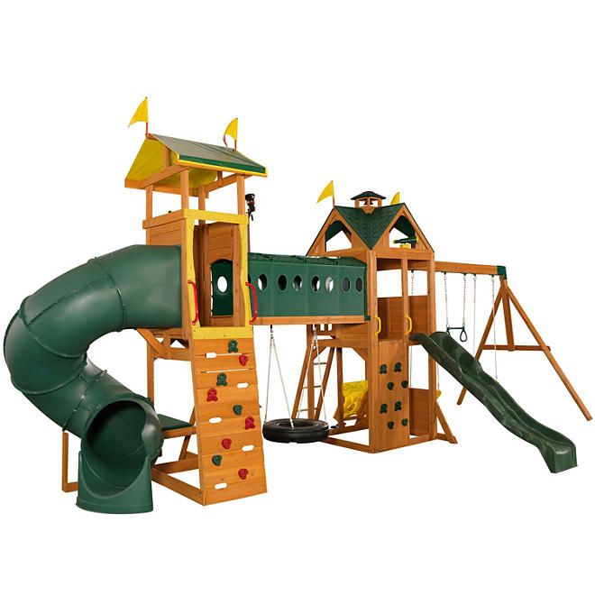 Photo 1 of (STOCK PHOTO FOR SAMPLE ONLY) - KidKraft Mockingbird View Wooden Swing Set/Playset