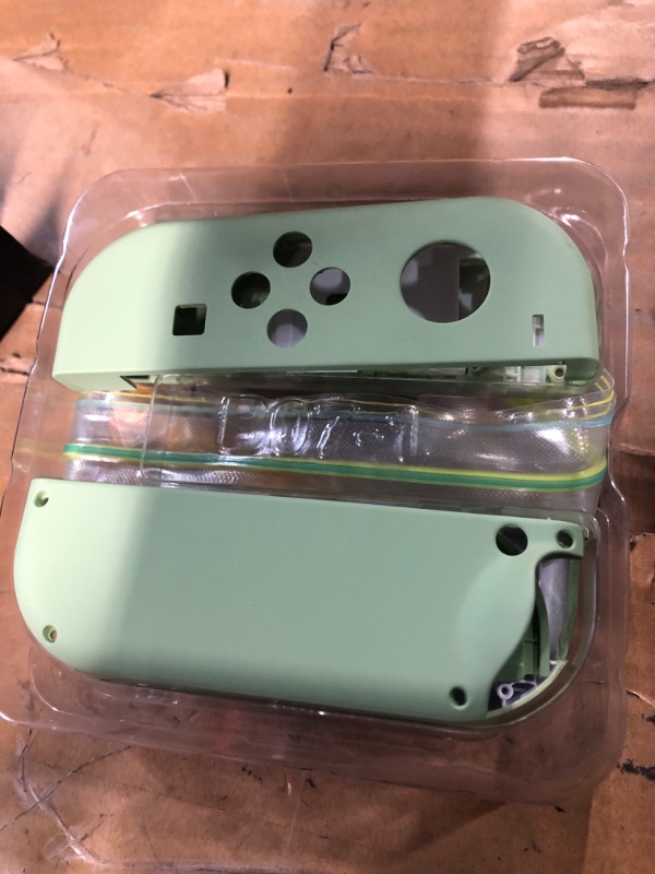 Photo 2 of eXtremeRate DIY Replacement Shell Buttons for Nintendo Switch & Switch OLED, Matcha Green Custom Soft Touch Housing with Corlorful Button for Joycon Handheld Controller - Console Shell NOT Included