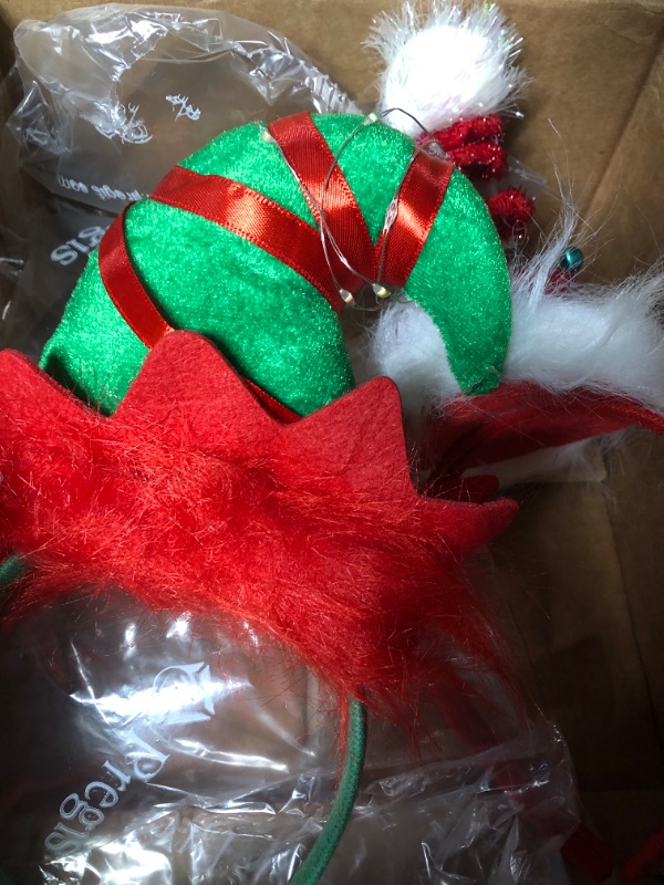 Photo 3 of  2 Pack Christmas Headbands,Christmas LED Elf Headband