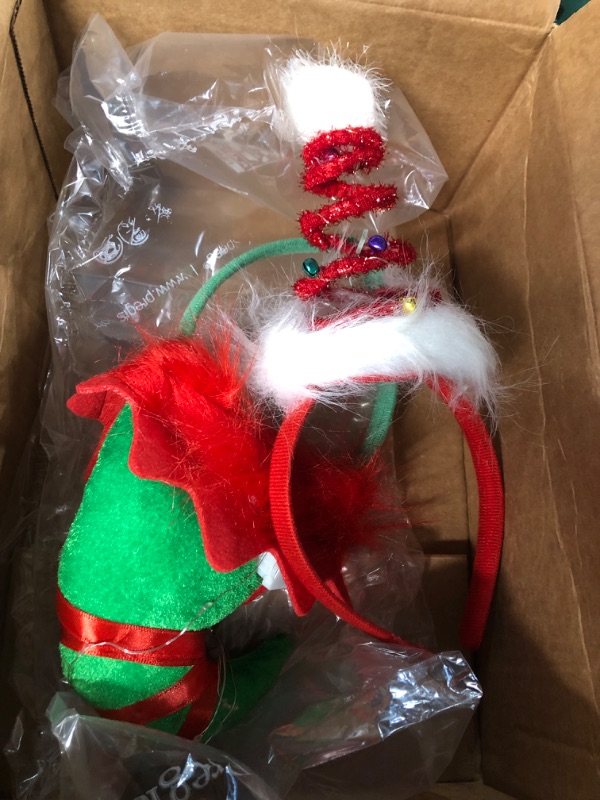 Photo 2 of  2 Pack Christmas Headbands,Christmas LED Elf Headband