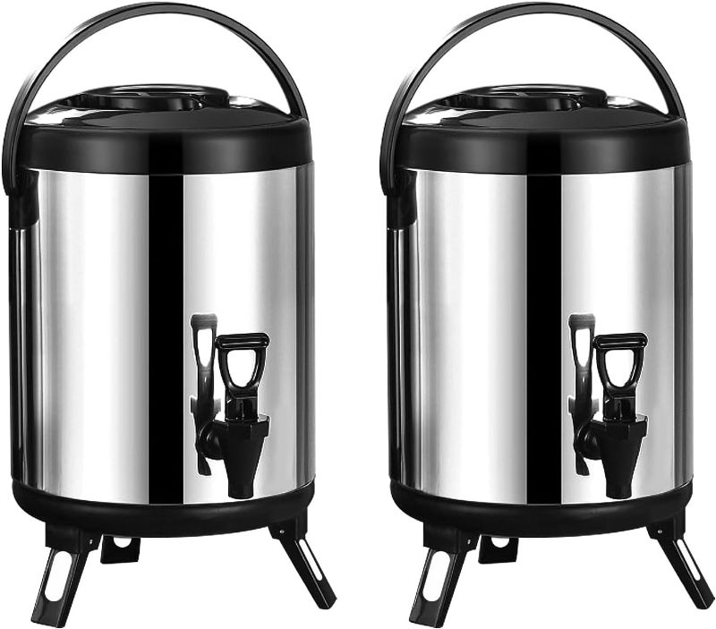 Photo 1 of ***USED - DIRTY***
Foxtell 2PCS 10L Stainless Steel Insulated Beverage Dispenser, Large