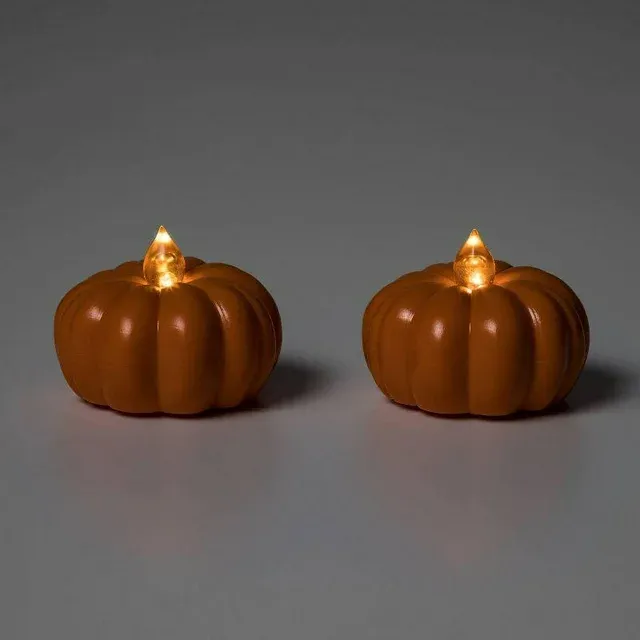 Photo 1 of ***PACK OF 2****Pumpkin LED Tea Lights Pack of 2 Battery Operated