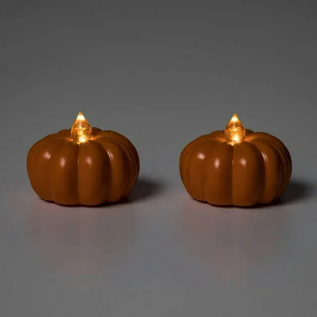 Photo 1 of ****PACK OF 2*****Pumpkin LED Tea Lights Pack of 2 Battery Operated
