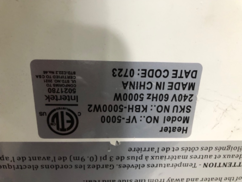 Photo 6 of ***USED - CABLES MISSING - RUSTED - UNABLE TO TEST***
KEN BROWN 3000/4000/5000W Fan Forced Ceiling Mount Heater with Dual Knob Controls for Garage, Workshop, Warehouse 