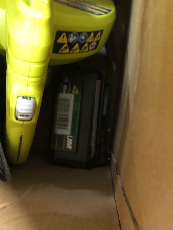 Photo 2 of **MISSING CHARGER****
RYOBI 40-Volt VacAttack Lithium-Ion Cordless Leaf Vacuum Mulcher with Metal Impeller,Variable Speed Dial, and Heavy Duty Bag 