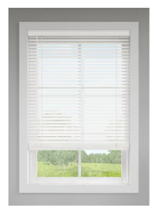Photo 1 of ***NONREFUNDABLE***LEVOLOR Trim+Go 2-in Slat Width 23-in x 72-in Cordless White Faux Wood Room Darkening Horizontal Blinds