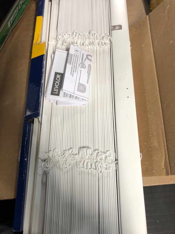 Photo 2 of ***NONREFUNDABLE***LEVOLOR Trim+Go 2-in Slat Width 23-in x 72-in Cordless White Faux Wood Room Darkening Horizontal Blinds
