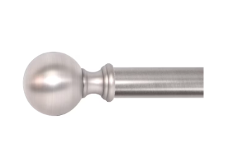 Photo 1 of ***NONREFUNDABLE***Style Selections 48-in to 84-in Brushed Nickel Steel Single Curtain Rod with Finials