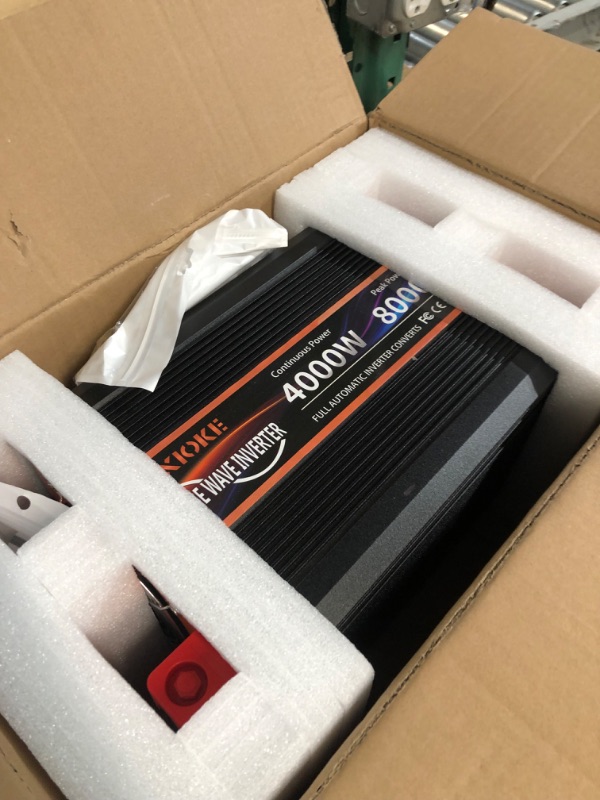 Photo 1 of 4000 Watt Pure Sine Wave Power Inverter 12V DC to 110V 120V Converter for Family RV Off Grid Solar System Car with Type-C Ports 4 AC Power Outlets Dual USB Ports LCD Display Wireless Remote Control PSW-4000w