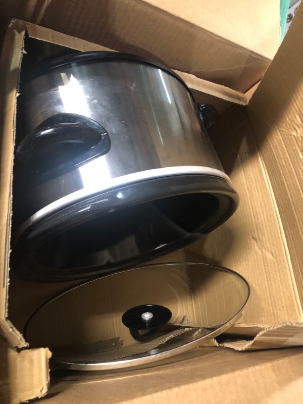 Photo 1 of **NON-FUNCTIONAL**DENTED
7-Quart Stainless Steel Manual Slow Cooker 2131368