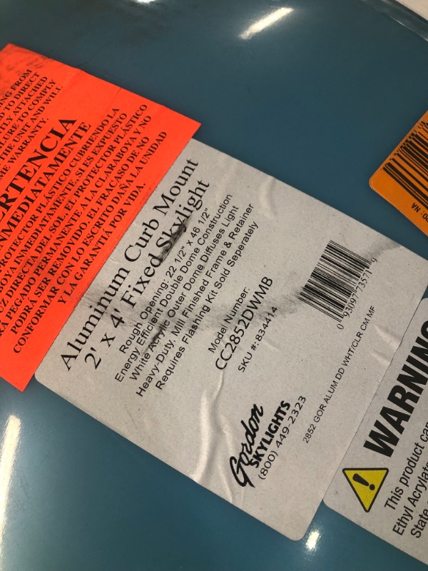 Photo 3 of ***USED - DIRTY - NO PACKAGING - ITEM IS BLUE NOT GRAY***
Gordon 22-1/4 in. x 46-1/4 Fixed Curb Mount Skylight