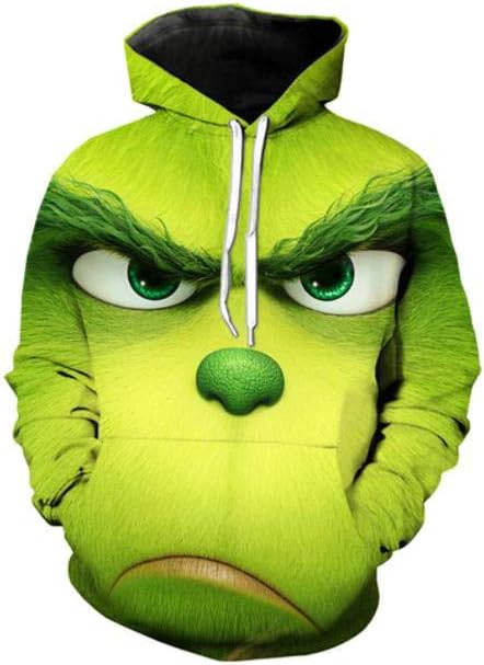 Photo 1 of ETEBAS 3D Print Green Christmas Crew Neck Cosplay Hoodie Adult Monster Sweatshirt(1,L)