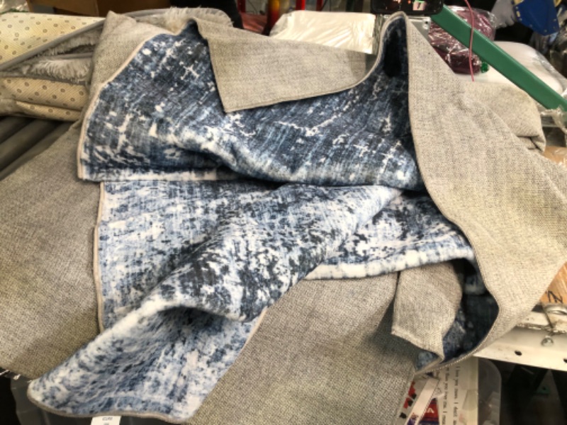 Photo 4 of ***HEAVILY USED AND DIRTY - NO PACKAGING - SEE COMMENTS***
Machine Washable Soft Shaggy Rugs Fluffy Carpets, Tie-dyed Black&grey 6x9 Feet
