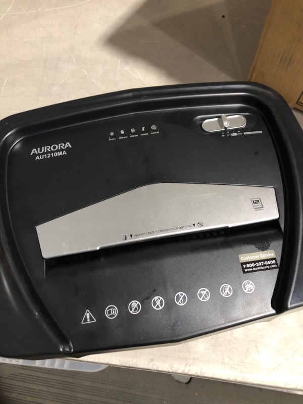 Photo 2 of Aurora AU1210MA Professional Grade High Security 12-Sheet Micro-Cut Paper/ CD and Credit Card/ 60 Minutes Continuous Run Time Shredder