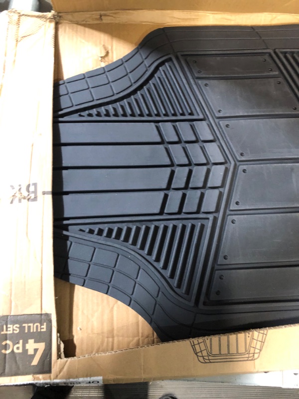 Photo 3 of Motor Trend DualFlex Two-Tone Sport Design All-Weather Rubber Floor Mats for Car, Truck, Van & SUV